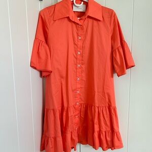 Kasia pink/ orange button up dress.